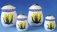 Dolomite jar set with a hand painted design
